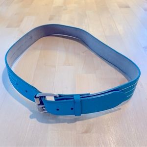 Enjoi Teal Leather Skateboarding Belt - Size 32 with removable buckle